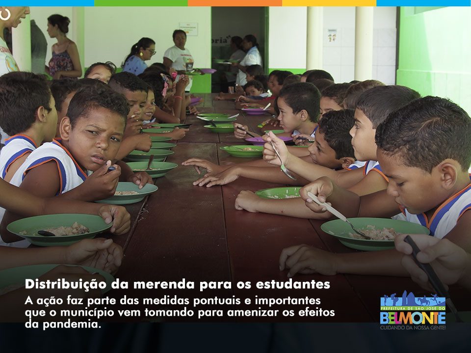 Prefeitura vai distribuir merenda escolar para estudantes da rede municipal em São José do Belmonte